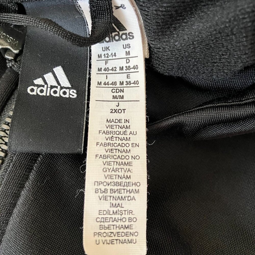 Adidas Women's Track Jacket Black with White Stripes size Medium - Picture 3 of 3